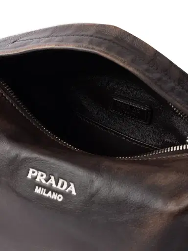 Prada Men's Nappa Leather Shoulder Bag - Brown | Thumbnail 4 Prada Men's Nappa Leather Shoulder Bag - Brown | Thumbnail 4