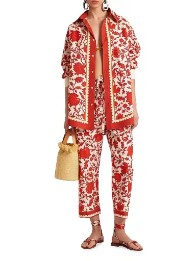 La DoubleJ Women's Drawstring Pants - Dragonflower Mini Red - Size XS | Thumbnail 4 La DoubleJ Women's Drawstring Pants - Dragonflower Mini Red - Size XS | Thumbnail 4