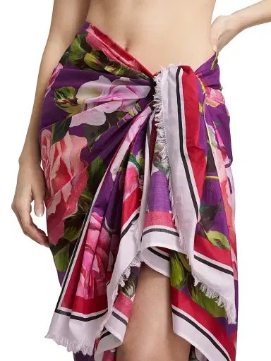 Dolce & Gabbana Women's Floral Cotton Sarong | Thumbnail 5 Dolce & Gabbana Women's Floral Cotton Sarong | Thumbnail 5
