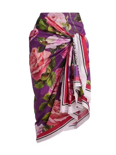 Dolce & Gabbana Women's Floral Cotton Sarong | Thumbnail 1 Dolce & Gabbana Women's Floral Cotton Sarong | Thumbnail 1