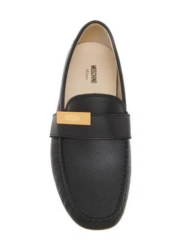 MOSCHINO Men's Leather Driving Loafers - Black - Size 9 | Thumbnail 4 MOSCHINO Men's Leather Driving Loafers - Black - Size 9 | Thumbnail 4