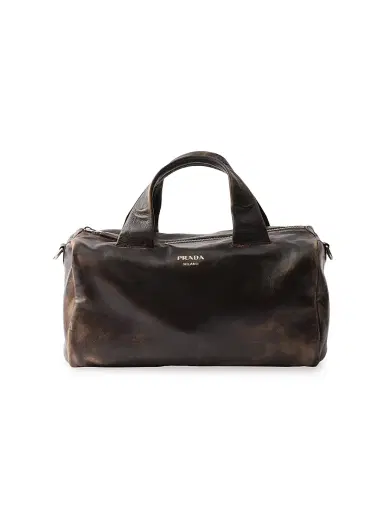 Prada Men's Nappa Leather Duffle Bag - Brown | Thumbnail 1 Prada Men's Nappa Leather Duffle Bag - Brown | Thumbnail 1