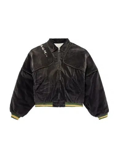 KAPITAL Logo-Embroidered Zip-Detailed Cotton-Velvet Bomber Jacket - Men | Thumbnail 1