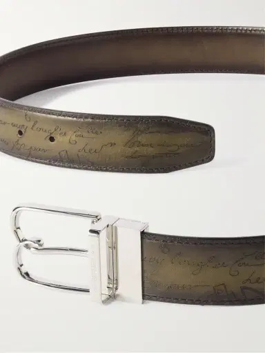 Berluti B Volute 3.5cm Scritto Venezia Leather Belt - Men | Thumbnail 2 Berluti B Volute 3.5cm Scritto Venezia Leather Belt - Men | Thumbnail 2