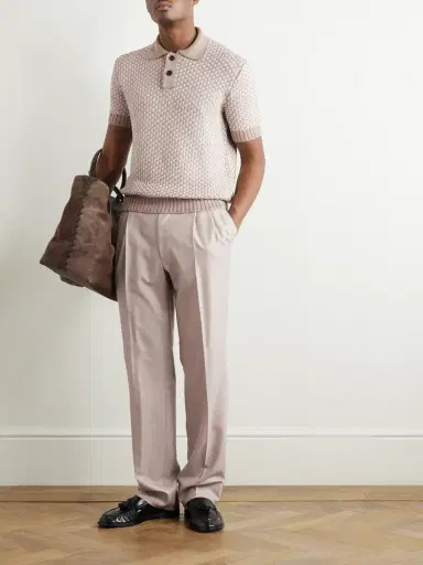 Zegna Silk, Cotton and Linen-Blend Polo Shirt - Men | Thumbnail 2 Zegna Silk, Cotton and Linen-Blend Polo Shirt - Men | Thumbnail 2
