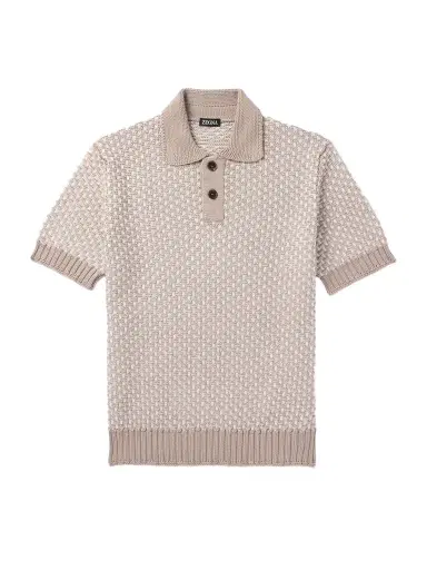 Zegna Silk, Cotton and Linen-Blend Polo Shirt - Men | Thumbnail 1 Zegna Silk, Cotton and Linen-Blend Polo Shirt - Men | Thumbnail 1