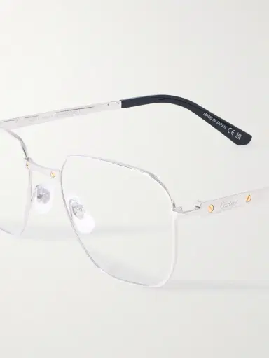 Cartier Eyewear Santos de Cartier D-Frame Silver-Tone Titanium Optical Glasses - Men | Thumbnail 4 Cartier Eyewear Santos de Cartier D-Frame Silver-Tone Titanium Optical Glasses - Men | Thumbnail 4