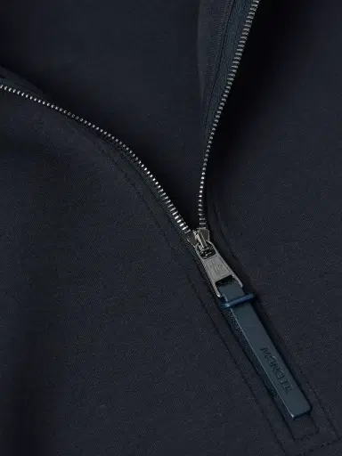 Moncler Logo-Appliquéd Cotton-Blend Jersey Half-Zip Sweatshirt - Men | Thumbnail 4 Moncler Logo-Appliquéd Cotton-Blend Jersey Half-Zip Sweatshirt - Men | Thumbnail 4