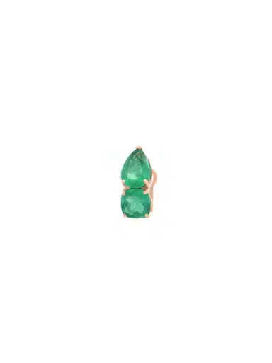 Wish Fine Jewelry 3.0ct Emerald 18K Gold Two Stone Earcuff | Thumbnail 1