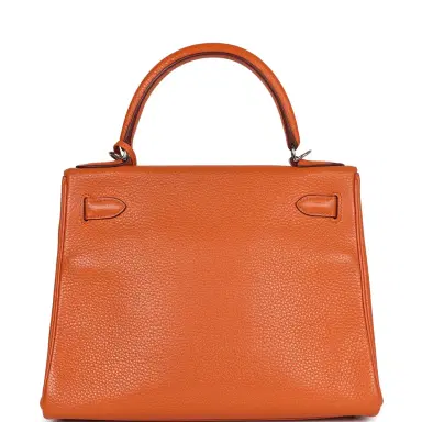 HERMÈS Pre-owned Hermes Kelly Retourne 28 Orange Togo Palladium Hardware | Thumbnail 5 HERMÈS Pre-owned Hermes Kelly Retourne 28 Orange Togo Palladium Hardware | Thumbnail 5