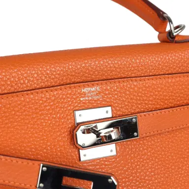 HERMÈS Pre-owned Hermes Kelly Retourne 28 Orange Togo Palladium Hardware | Thumbnail 7 HERMÈS Pre-owned Hermes Kelly Retourne 28 Orange Togo Palladium Hardware | Thumbnail 7
