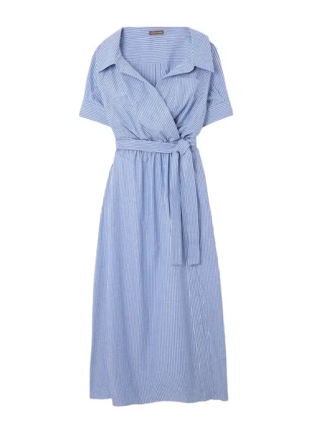Lydia Striped Cotton-poplin Midi Wrap Dress