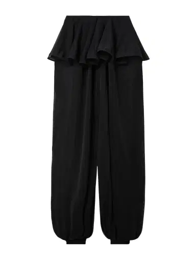 Alaïa Pleated Georgette Peplum Tapered Pants | Thumbnail 1 Alaïa Pleated Georgette Peplum Tapered Pants | Thumbnail 1