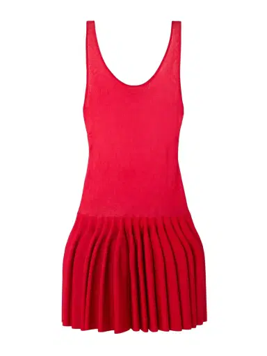 Alaïa Pleated Jersey And Stretch-knit Mini Dress | Thumbnail 1 Alaïa Pleated Jersey And Stretch-knit Mini Dress | Thumbnail 1