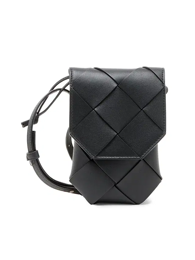 Bottega Veneta Men's Diago Leather Phone Pouch - Black Pinecone