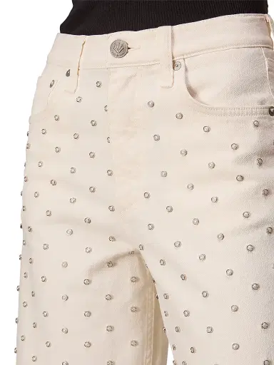 rag & bone Women's Andi Faux Pearl High-Rise Wide-Leg Pants - Ecru Pearl | Thumbnail 5
