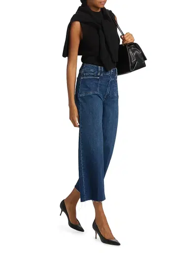Paige Women's Anessa Crop Wide-Leg Jeans - Amoroso | Thumbnail 2 Paige Women's Anessa Crop Wide-Leg Jeans - Amoroso | Thumbnail 2