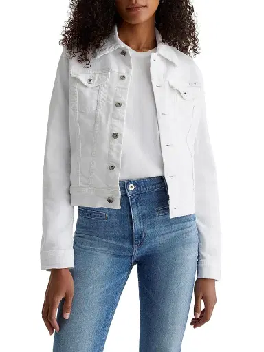AG Jeans Women's Robyn Trucker Jacket - White - Size XS | Thumbnail 3