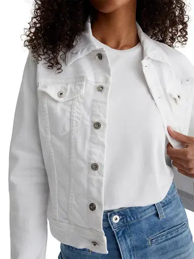 AG Jeans Women's Robyn Trucker Jacket - White - Size XS | Thumbnail 6