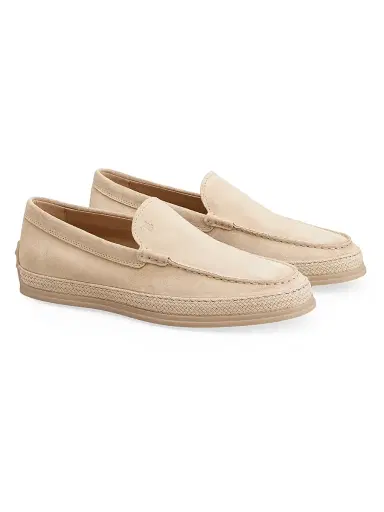 Tod's Men's Monogrammed Suede Slip-On Loafers - Naturale Chiaro - Size 12 | Thumbnail 2