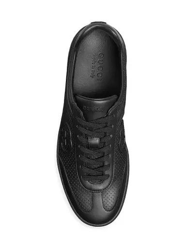Gucci Men's G74 Retro Leather Sneakers - Black - Size 12 | Thumbnail 4 Gucci Men's G74 Retro Leather Sneakers - Black - Size 12 | Thumbnail 4