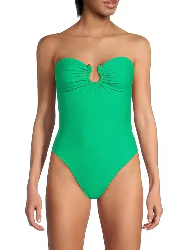 Ramy Brook Women's Ezra Strapless One-Piece Swimsuit - Palm Green | Thumbnail 3
