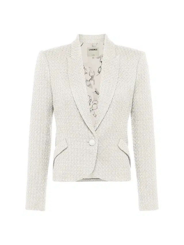L'AGENCE Women's Jennah Tweed Cotton-Blend One-Button Blazer -