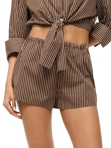 Staud Women's Paddle Striped Stretch Cotton Shorts | Thumbnail 3