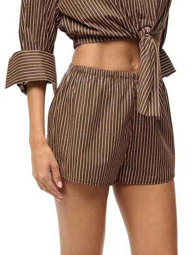 Staud Women's Paddle Striped Stretch Cotton Shorts | Thumbnail 4