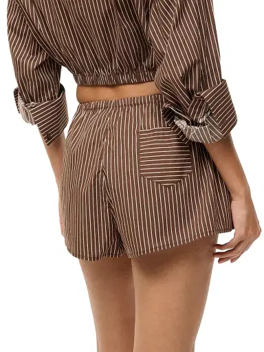 Staud Women's Paddle Striped Stretch Cotton Shorts | Thumbnail 5