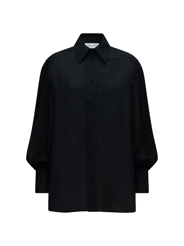 Callas Milano Women's Viola Pleated Sleeve Shirt - Black
