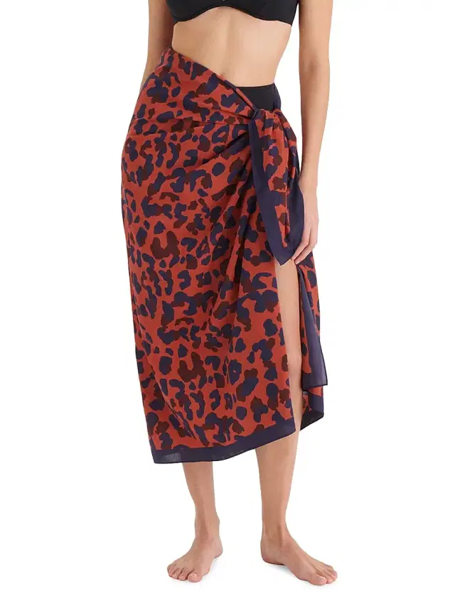 Women's Embrun Graphic Print Cotton-Silk Sarong - Ete Indien