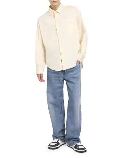 AMI Paris Men's Classic Fit Straight-Leg Jeans - Used Blue | Thumbnail 2 AMI Paris Men's Classic Fit Straight-Leg Jeans - Used Blue | Thumbnail 2