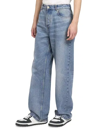 AMI Paris Men's Classic Fit Straight-Leg Jeans - Used Blue | Thumbnail 4 AMI Paris Men's Classic Fit Straight-Leg Jeans - Used Blue | Thumbnail 4