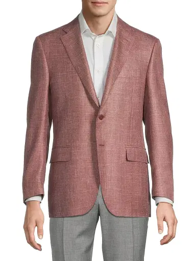 Canali Men's Solid Textured Wool-Silk-Linen Sport Coat - Dark Pink - Size 48 | Thumbnail 3 Canali Men's Solid Textured Wool-Silk-Linen Sport Coat - Dark Pink - Size 48 | Thumbnail 3