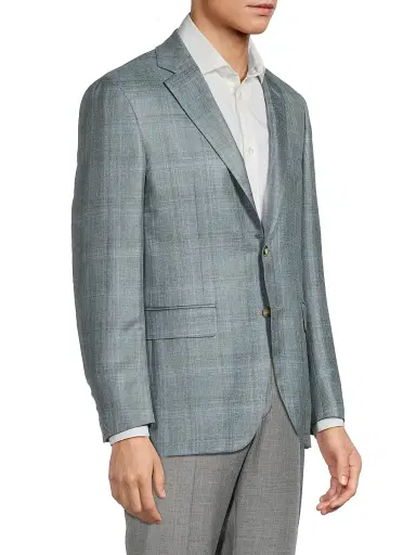 Canali Men's Plaid Wool-Silk-Linen Sport Coat - Green - Size 42 | Thumbnail 4 Canali Men's Plaid Wool-Silk-Linen Sport Coat - Green - Size 42 | Thumbnail 4