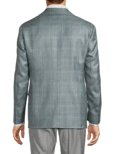 Canali Men's Plaid Wool-Silk-Linen Sport Coat - Green - Size 42 | Thumbnail 5 Canali Men's Plaid Wool-Silk-Linen Sport Coat - Green - Size 42 | Thumbnail 5