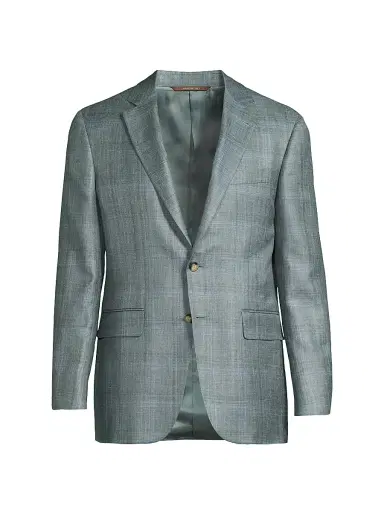 Canali Men's Plaid Wool-Silk-Linen Sport Coat - Green - Size 42 | Thumbnail 1 Canali Men's Plaid Wool-Silk-Linen Sport Coat - Green - Size 42 | Thumbnail 1