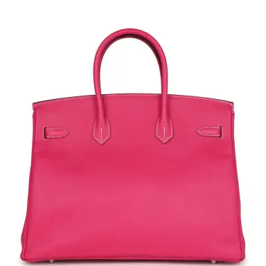 HERMÈS Pre-owned Hermes Birkin 35 Rose Tyrien Epsom Palladium Hardware | Thumbnail 4 HERMÈS Pre-owned Hermes Birkin 35 Rose Tyrien Epsom Palladium Hardware | Thumbnail 4