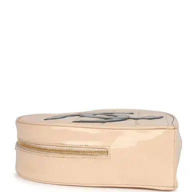 Chanel Vintage Chanel Heart Vanity Bag Beige and Black Patent Antique Gold Hardware | Thumbnail 7