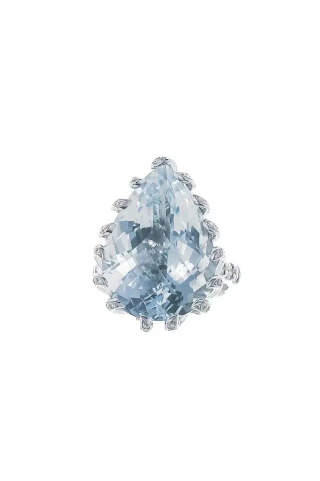 Aquamarine Drop Ring
