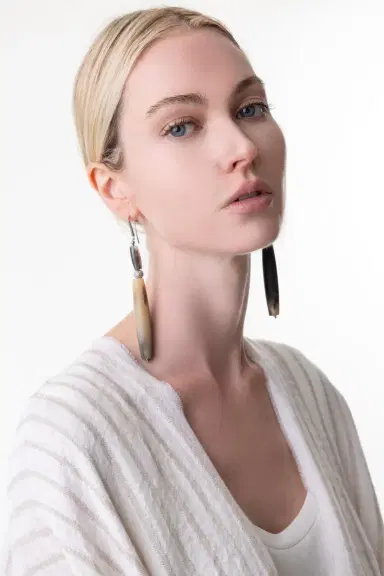 Brunello Cucinelli Horn Drop Earrings | Thumbnail 2