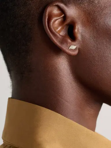 David Yurman Petite Pavé Flute 18-karat Gold Diamond Earrings | Thumbnail 2