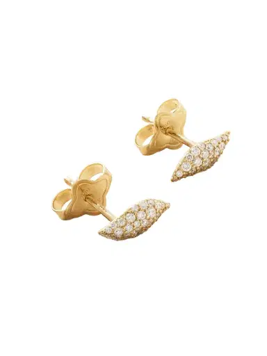 David Yurman Petite Pavé Flute 18-karat Gold Diamond Earrings | Thumbnail 1