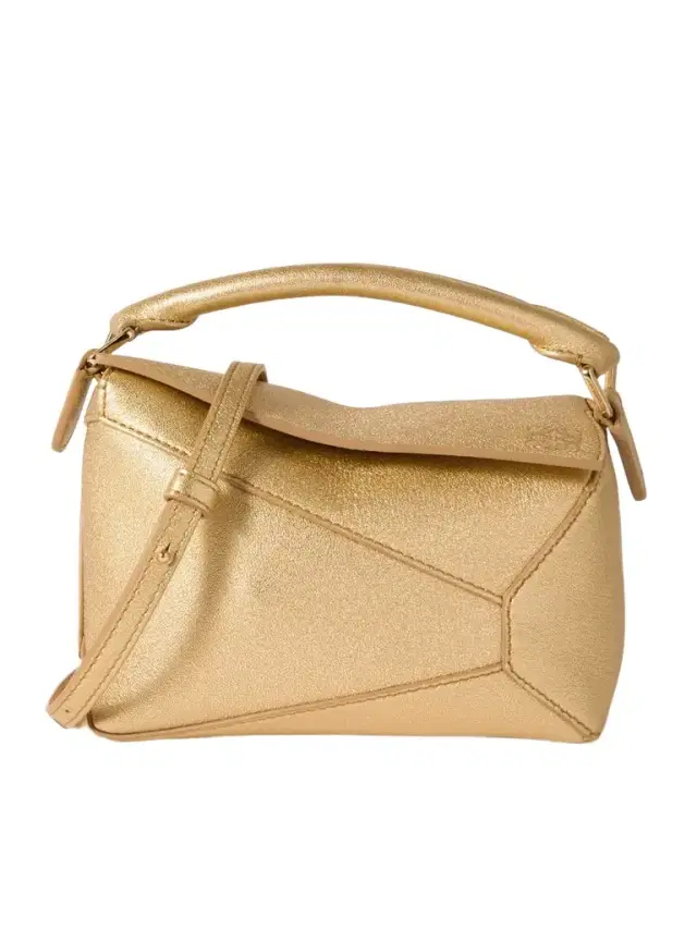 Puzzle Edge Mini Metallic Textured-leather Shoulder Bag