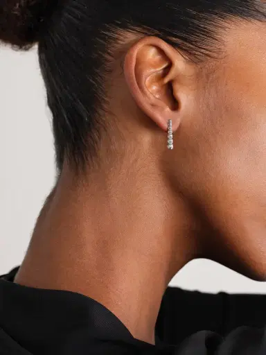 Jennifer Meyer Mini Graduated 18-karat White Gold Diamond Earrings | Thumbnail 2 Jennifer Meyer Mini Graduated 18-karat White Gold Diamond Earrings | Thumbnail 2