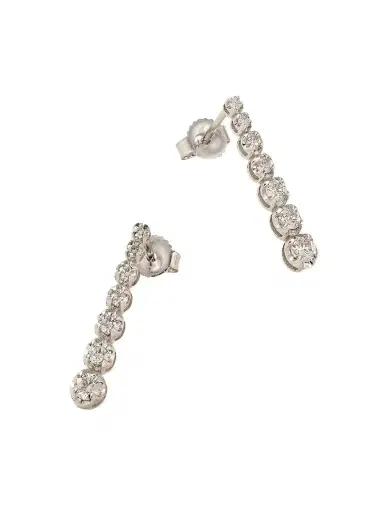 Jennifer Meyer Mini Graduated 18-karat White Gold Diamond Earrings | Thumbnail 1 Jennifer Meyer Mini Graduated 18-karat White Gold Diamond Earrings | Thumbnail 1