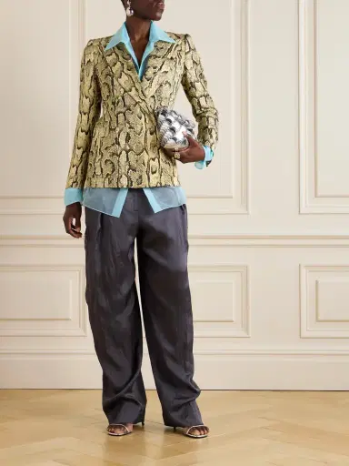 Dries Van Noten Pleated Crinkled Satin-twill Wide-leg Cargo Pants | Thumbnail 2