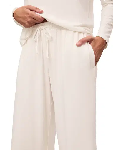 Eberjey Women's Gisele Everyday Straight-Leg Pants - Ivory - Size Large | Thumbnail 4