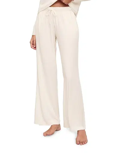 Eberjey Women's Gisele Everyday Straight-Leg Pants - Ivory - Size Large | Thumbnail 1